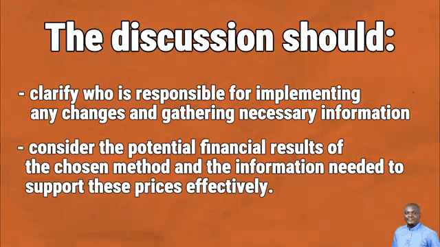 Guidance slide describing audit discussion points and accountability