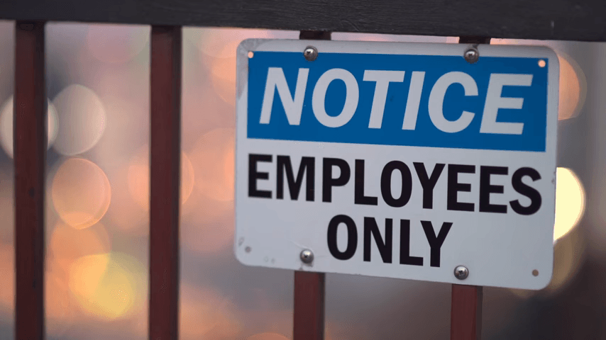 Notice sign representing controlled access during compliance review